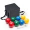 Premium Bocce Ball Set 107mm Resin Balls with Pallino Measuring Rope and Carry Bag Outdoor Lawn